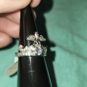 Queen Bee Bring Back Diamond Cubic Zirconia Rhodium Plating Size 7